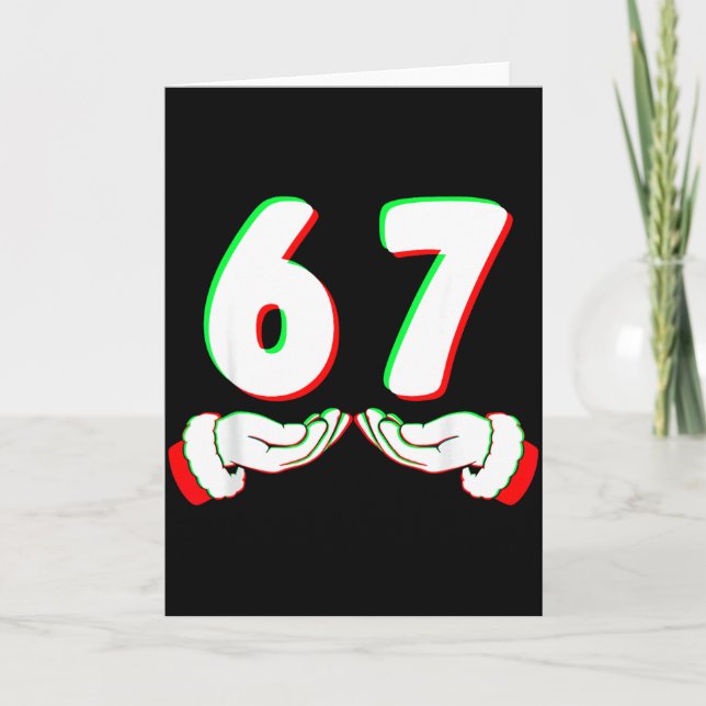 67 Meme Funny Six Seven Christmas Shirt Men Women  Card (Front)