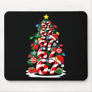 67 Meme Funny Six Seven Christmas Tree Lights Xmas Mouse Mat
