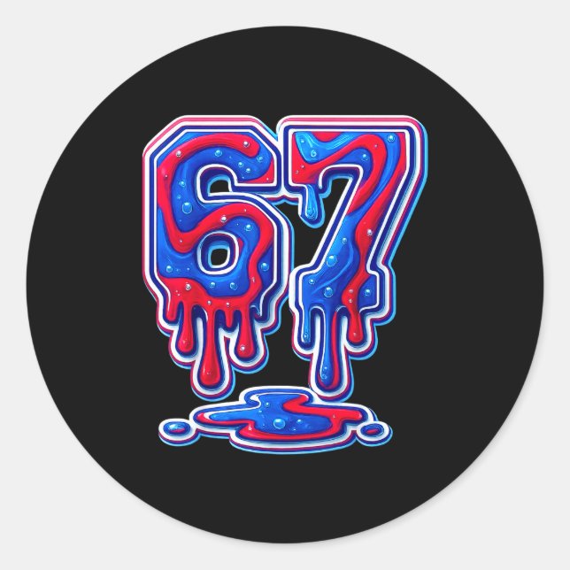 67 Meme Funny Six Seven For Boys And Girls Cool  Classic Round Sticker (Front)