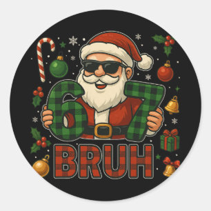67 Meme Funny Six Seven For Kids Men Boys Bruh Chr Classic Round Sticker