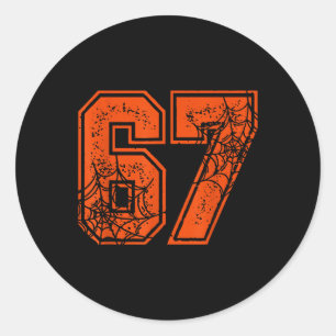 67 Meme Funny Six Seven Gen Alpha Halloween Pumpki Classic Round Sticker