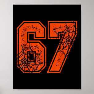 67 Meme Funny Six Seven Gen Alpha Halloween Pumpki Poster