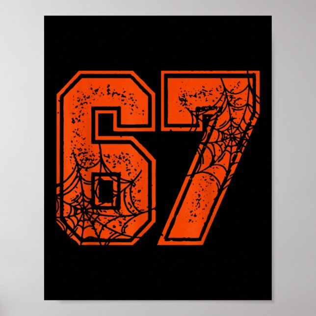 67 Meme Funny Six Seven Gen Alpha Halloween Pumpki Poster (Front)