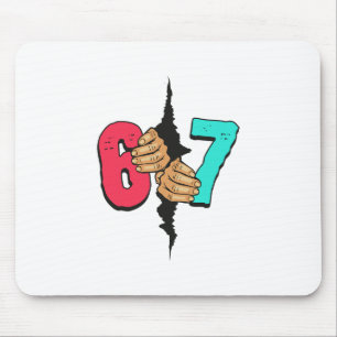 67 Meme Funny Six Seven Gen Alpha Slang Xmas 6 7 H Mouse Mat