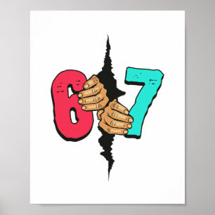 67 Meme Funny Six Seven Gen Alpha Slang Xmas 6 7 H Poster