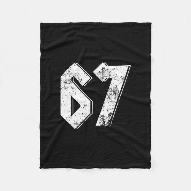 67 Meme Funny Six Seven Meme 6 7  Fleece Blanket (Front)