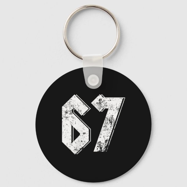 67 Meme Funny Six Seven Meme 6 7  Key Ring (Front)