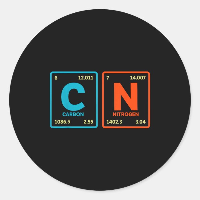 67 Meme Funny Teacher Science Periodic Table Retro Classic Round Sticker (Front)