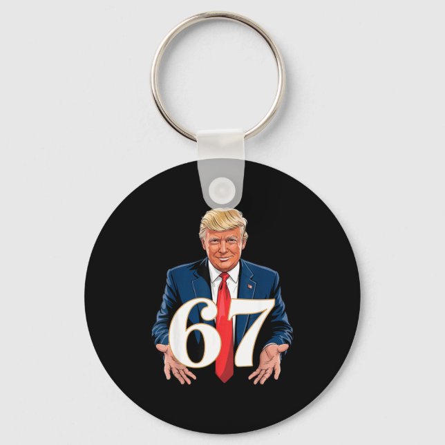 67 Meme Funny Trump 67 Hands Meme Slang 6 7 Hands  Key Ring (Front)