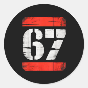 67 Meme Gen Alpha Six Seven 6 7 Boys Tweens Kids  Classic Round Sticker