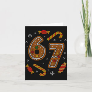 67 Meme Gingerbread Candy Cane Christmas Ugly Swea Card