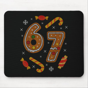 67 Meme Gingerbread Candy Cane Christmas Ugly Swea Mouse Mat
