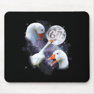 67 Meme Goose Howling At The Moon Funny Six Seven Mouse Mat