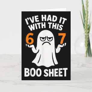 67 Meme Halloween Costume 6 7 Funny Boo Sheet Six  Card