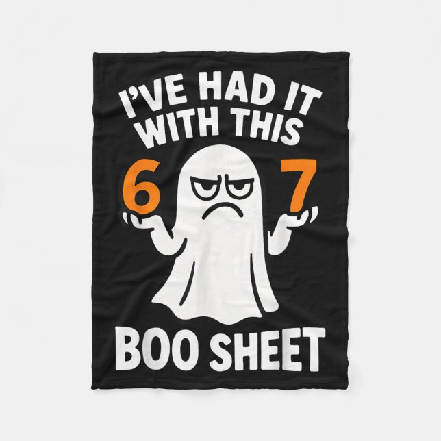 67 Meme Halloween Costume 6 7 Funny Boo Sheet Six  Fleece Blanket (Front)