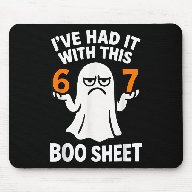67 Meme Halloween Costume 6 7 Funny Boo Sheet Six  Mouse Mat (Front)