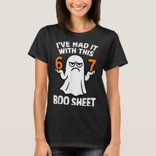 67 Meme Halloween Costume 6 7 Funny Boo Sheet Six  T-Shirt
