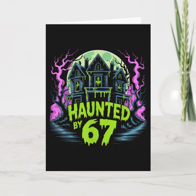 67 Meme Halloween Costume Haunted _4  Card (Front)