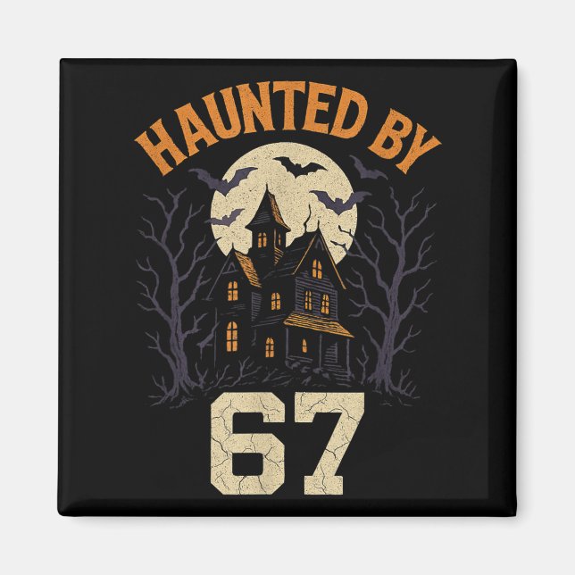 67 Meme Halloween Costume Haunted By 6-7 Brainrot  Magnet (Front)