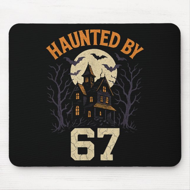 67 Meme Halloween Costume Haunted By 6-7 Brainrot  Mouse Mat (Front)