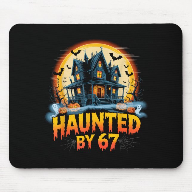 67 Meme Halloween Costume Haunted By 6-7 Brainrot  Mouse Mat (Front)