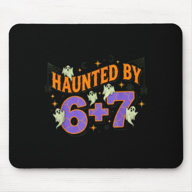 67 Meme Halloween Costume Haunted By 6-7  Mouse Mat (Front)