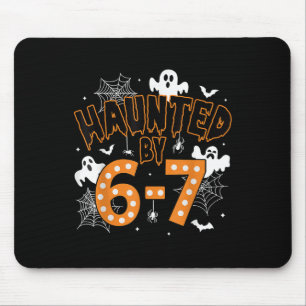 67 Meme Halloween Haunted– Funny Ghost And Pumpkin Mouse Mat