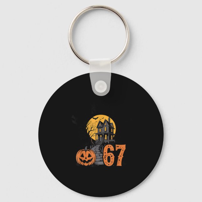 67 Meme Halloween Haunted Spooky - Six Seven Gen A Key Ring (Front)