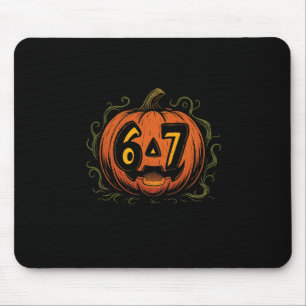 67 Meme Halloween Pumpkin - Six Seven Gen Alpha Z  Mouse Mat