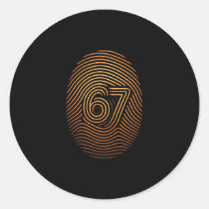 67 Meme Hidden Fingerprint Gen Z Alpha 6 7  Classic Round Sticker