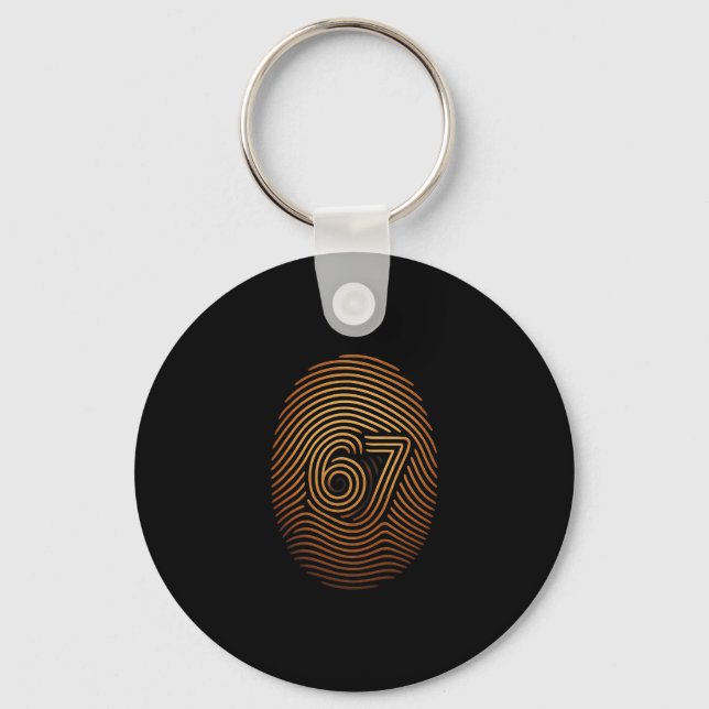 67 Meme Hidden Fingerprint Gen Z Alpha 6 7  Key Ring (Front)