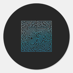 67 Meme Hidden Maze Gen Z Alpha 6 7 Classic Round Sticker
