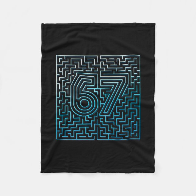 67 Meme Hidden Maze Gen Z Alpha 6 7  Fleece Blanket (Front)