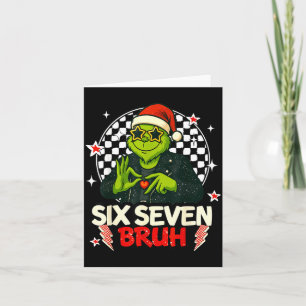 67 Meme Humor 6-7 Funny Six Seven Christmas  Card