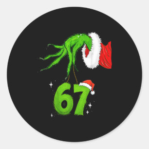67 Meme Humor 6-7 Funny Six Seven Christmas Classic Round Sticker