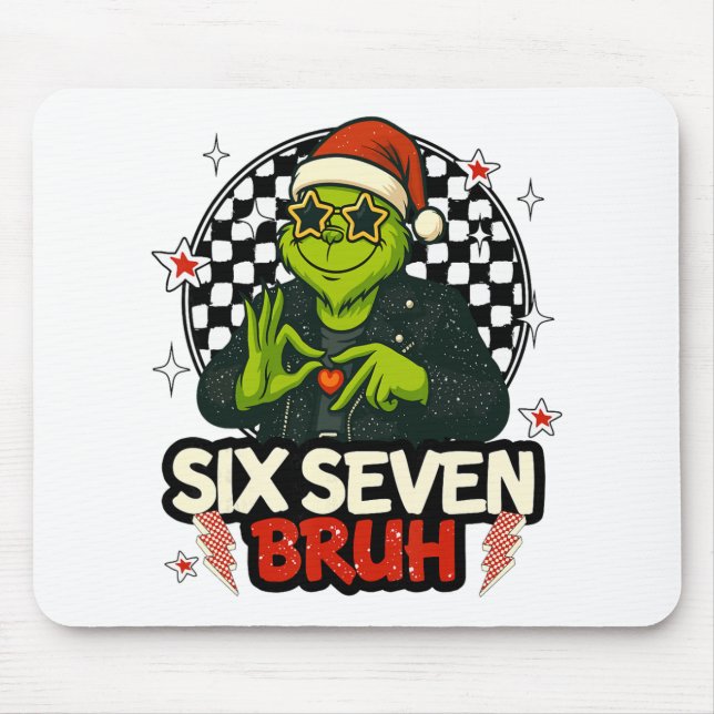 67 Meme Humor 6-7 Funny Six Seven Christmas  Mouse Mat (Front)