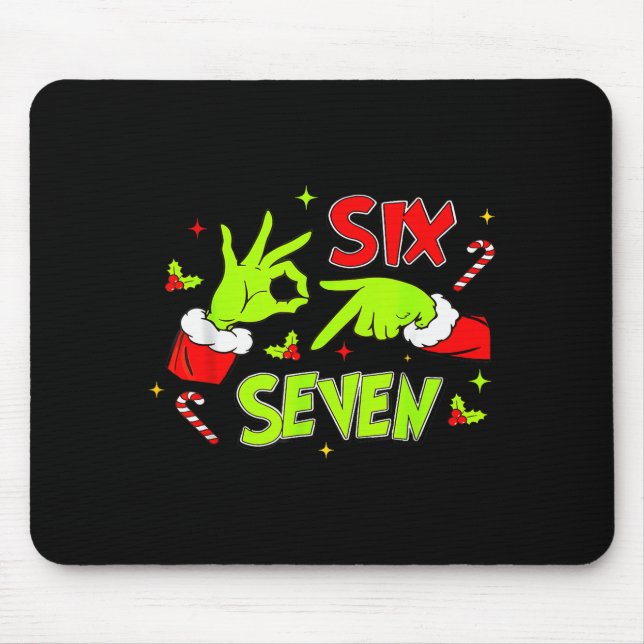 67 Meme Humor 6 7 Funny Six Seven Christmas  Mouse Mat (Front)