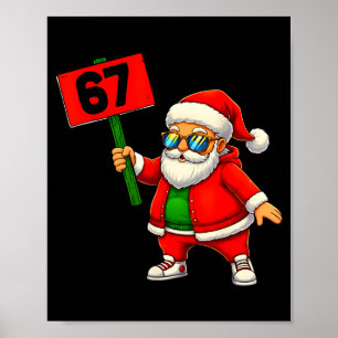 67 Meme Humor 6-7 Funny Six Seven Christmas Poster