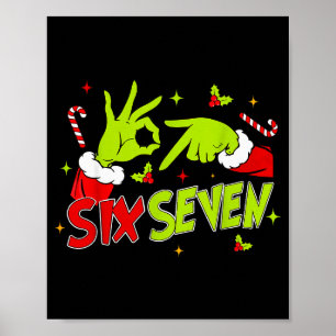 67 Meme Humor 6-7 Funny Six Seven Christmas Poster