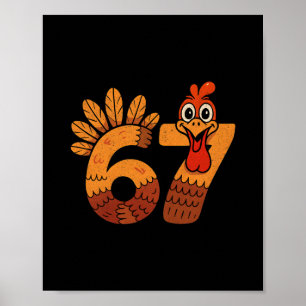 67 Meme Humor 6-7 Funny Six Seven Thanksgiving Tur Poster