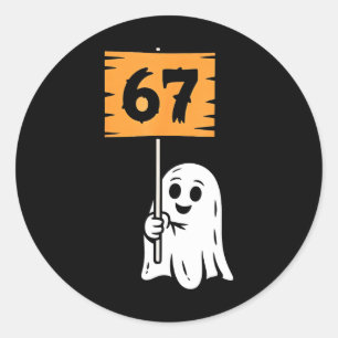 67 Meme Humor 6-7 Six Seven Halloween Classic Round Sticker