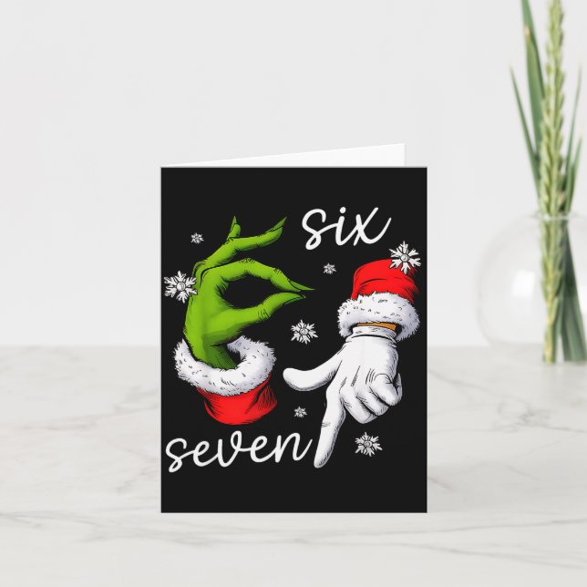 67 Meme Humor Funny Santa Says Six Seven Christmas Card (Front)