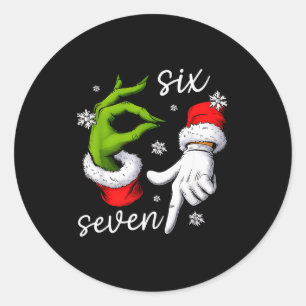 67 Meme Humor Funny Santa Says Six Seven Christmas Classic Round Sticker