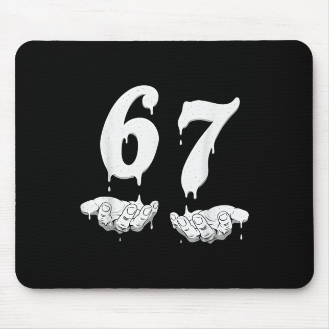 67 Meme Humor Numer 6 7  Mouse Mat (Front)