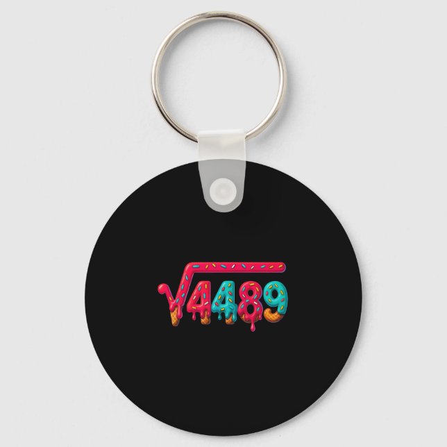 67 Meme Ice Cream Drip Square Root 4489 Gen Alpha  Key Ring (Front)