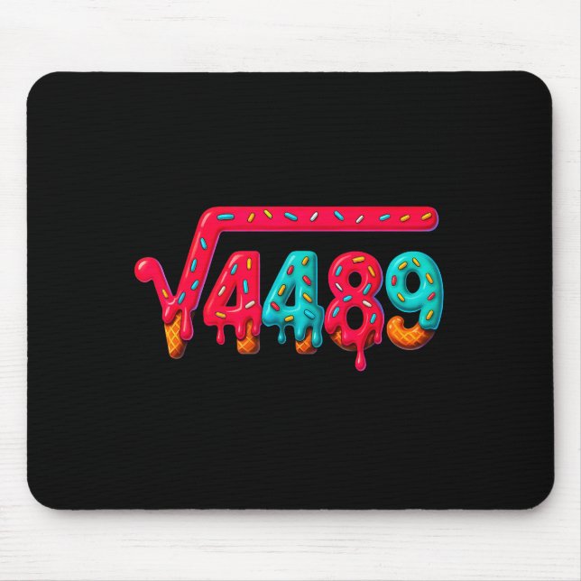 67 Meme Ice Cream Drip Square Root 4489 Gen Alpha  Mouse Mat (Front)