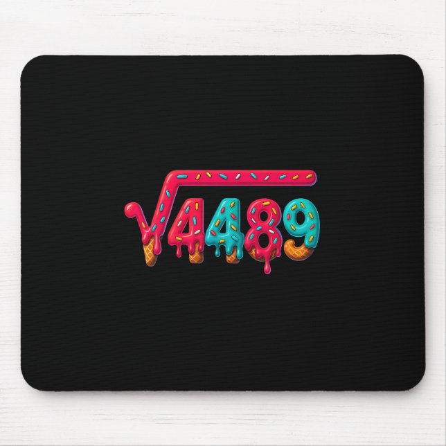 67 Meme Ice Cream Drip Square Root 4489 Gen Alpha  Mouse Mat (Front)