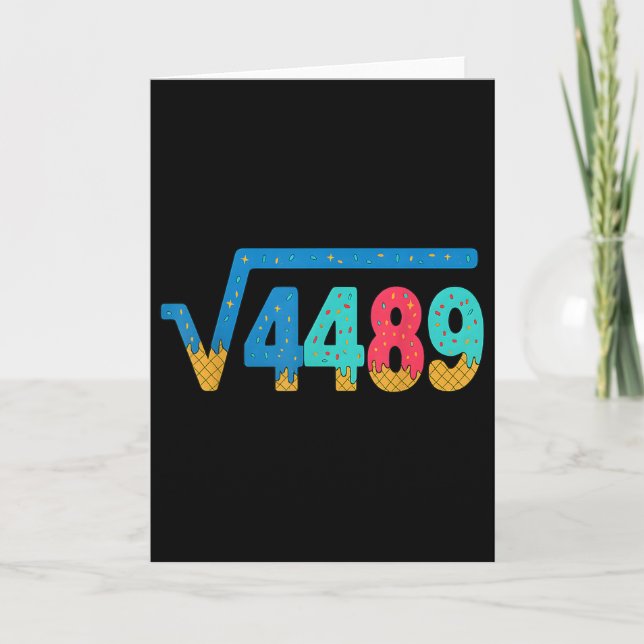 67 Meme Ice Cream Drip Square Root 4489 Slang Math Card (Front)