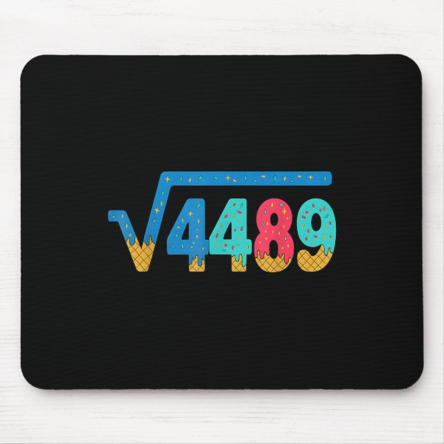67 Meme Ice Cream Drip Square Root 4489 Slang Math Mouse Mat (Front)
