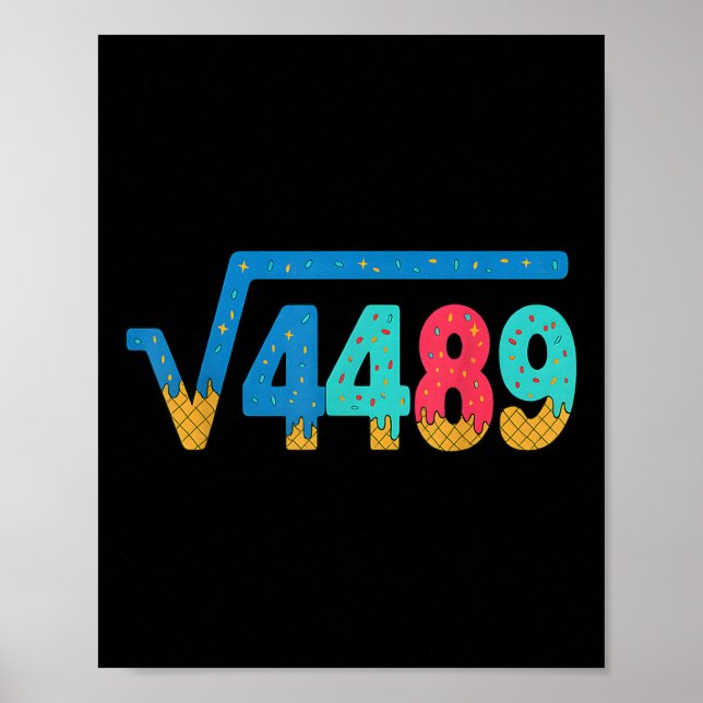 67 Meme Ice Cream Drip Square Root 4489 Slang Math Poster (Front)